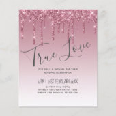 BUDGET Pink Glitter Wedding Invitting (Voorkant)