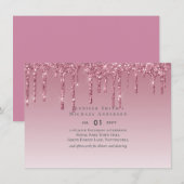 BUDGET Pink Glitter Wedding Invitting (Voorkant / Achterkant)