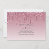 BUDGET Pink Glitter Wedding Invitting (Voorkant)