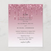 BUDGET Pink Glitter Wedding Invitting (Voorkant)