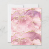 Budget Pink Gold Agate Graduation Party Uitnodigin (Achterkant)