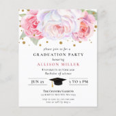 Budget Pink Gold Floral Afstuderen (Voorkant)