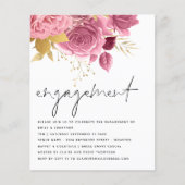 Budget Pink Gold Florals Engagement Party nodigt u (Voorkant)
