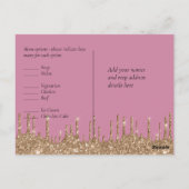 BUDGET Pink Gold Glitter Weddenschap RSVP Briefkaart (Achterkant)