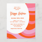 Budget Pink Groovy bruidsdouche uitnodiging Flyer (Voorkant)