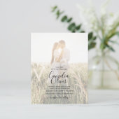 BUDGET Pink Ombre PHOTO OVERLAY Wedding Invitae (Staand voorkant)