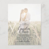 BUDGET Pink Ombre PHOTO OVERLAY Wedding Invitae (Voorkant)