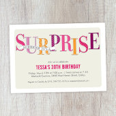 Budget Pink Patterned Surprise Party Kaart