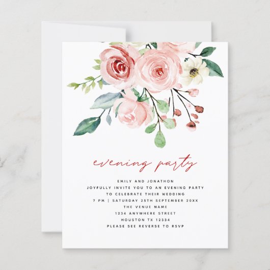 BUDGET Pink Peach Florals QR Evparty (Voorkant)