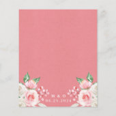 Budget Pink Peach Waterverf Floral Wedding Invite (Achterkant)
