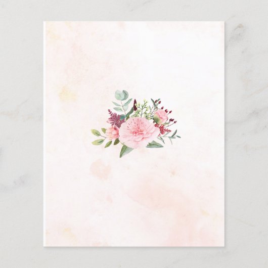 Budget Pink Peony Eucalyptus Funeral Invitation (Achterkant)