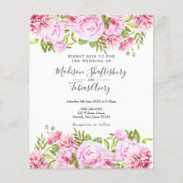 Budget Pink Peony Floral Photo Weddenschap