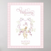 Budget Pink Peter the Rabbit Baby shower Welkom Poster (Voorkant)
