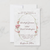 Budget Pink poppies bruiloft uitnodiging (Voorkant)