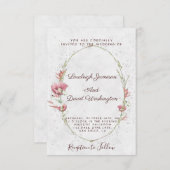 Budget Pink poppies bruiloft uitnodiging (Voorkant / Achterkant)