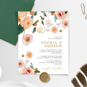 Budget Pink Poppy Floral Wedding