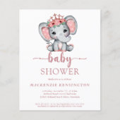 BUDGET PinK Princess Elephant Baby Girl FLYER (Voorkant)