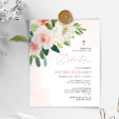 Budget Pink Rose Bloemen Toewijding Uitnodiging