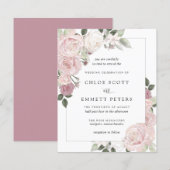 BUDGET Pink Rose Floral Weddenschap (Voorkant / Achterkant)
