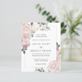 BUDGET Pink Rose Floral Weddenschap (Staand voorkant)