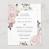 BUDGET Pink Rose Floral Weddenschap (Voorkant)
