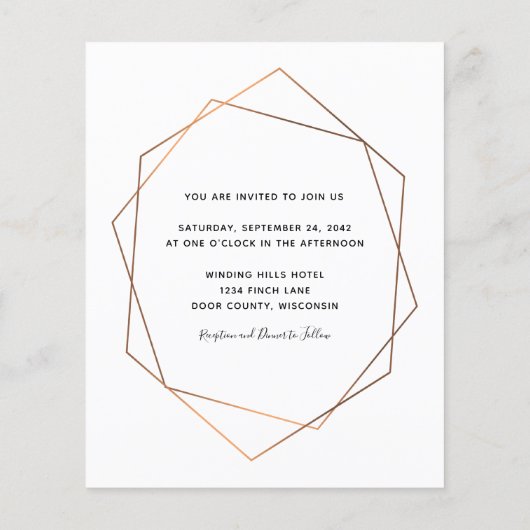 BUDGET Pink Rose Gold Lijst Weddenschap (Achterkant)