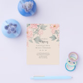 BUDGET Pink Sage Peach Wedding Invite Flyer (Enkel)