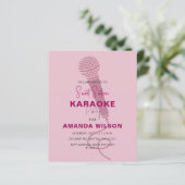 Budget Pink Sweet 16 Karaoke Party Uitnodiging (Staand voorkant)