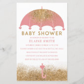 Budget Pink Umbrella Girl Baby shower (Voorkant)