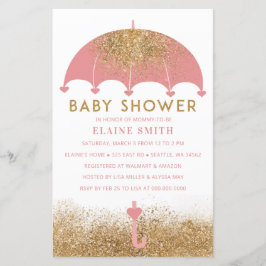 Budget Pink Umbrella Girl Baby shower
