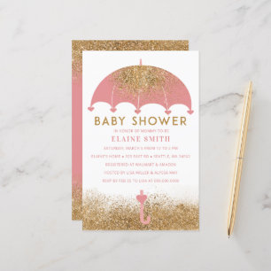 Budget Pink Umbrella Girl Baby shower
