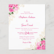 Budget Pink Waterverf Floral Weddenschap