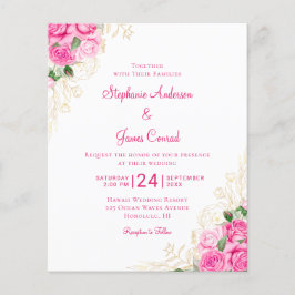 Budget Pink Waterverf Floral Weddenschap