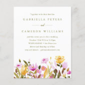 Budget Pink Waterverf Floral Weddenschap (Voorkant)