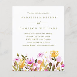 Budget Pink Waterverf Floral Weddenschap