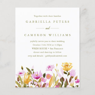 Budget Pink Waterverf Floral Weddenschap