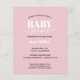 BUDGET PINK WHITE EN BLACK BABY SHOWER