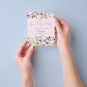 Budget Pink Wildflower Bloemen Verjaardag Uitnodig Flyer (Hand)