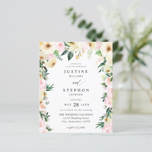 Budget Pink & Yellow Floral Wedding (Staand voorkant)