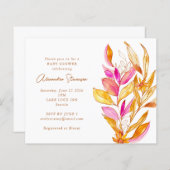 Budget Pink Yellow Florence Baby shower Uitnodigin (Voorkant / Achterkant)