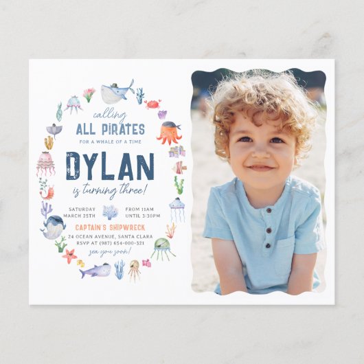 Budget Pirate under the Zee boys Photo Birthday (Voorkant)