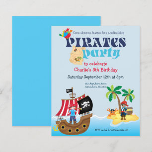Budget Pirates Kids Birthday Party Invitation