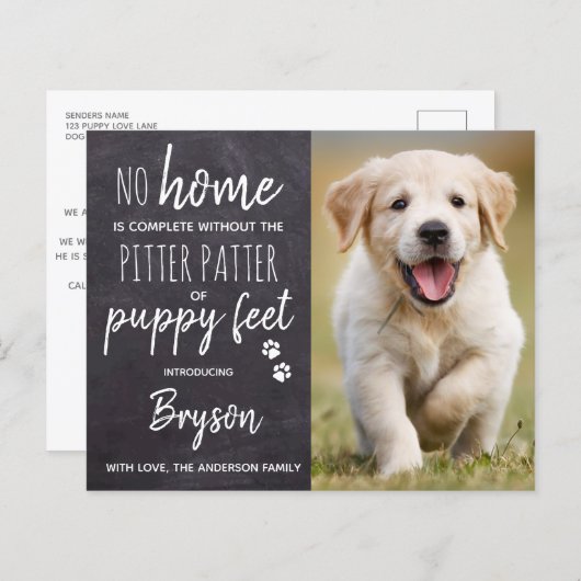 Budget Pitter Patter Puppy Feet Dog Puppy New Pet (Voorkant / Achterkant)