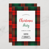 Budget Plaid Retro Script red and green Christmas Kaart (Voorkant / Achterkant)