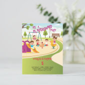 BUDGET Playground Kids Birthday Party nodigt uit (Staand voorkant)
