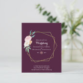 BUDGET Plum and Coral Floral Wedding Invitation (Staand voorkant)