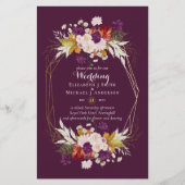 BUDGET Plum and Coral Wedding Invitations A9 (Voorkant)