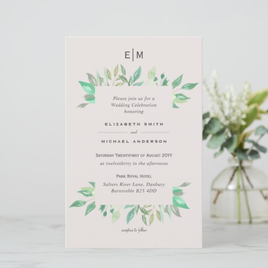 BUDGET Plum and Coral Wedding Invitations A9 (Staand voorkant)