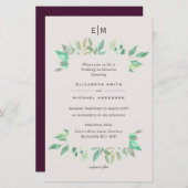 BUDGET Plum and Coral Wedding Invitations A9 (Voorkant / Achterkant)