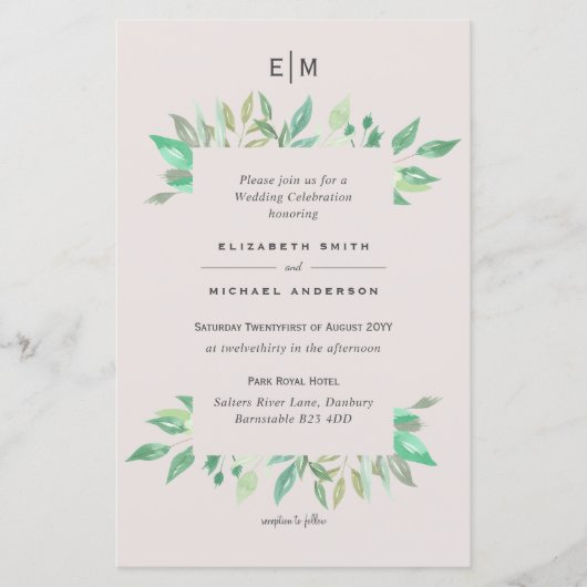 BUDGET Plum and Coral Wedding Invitations A9 (Voorkant)